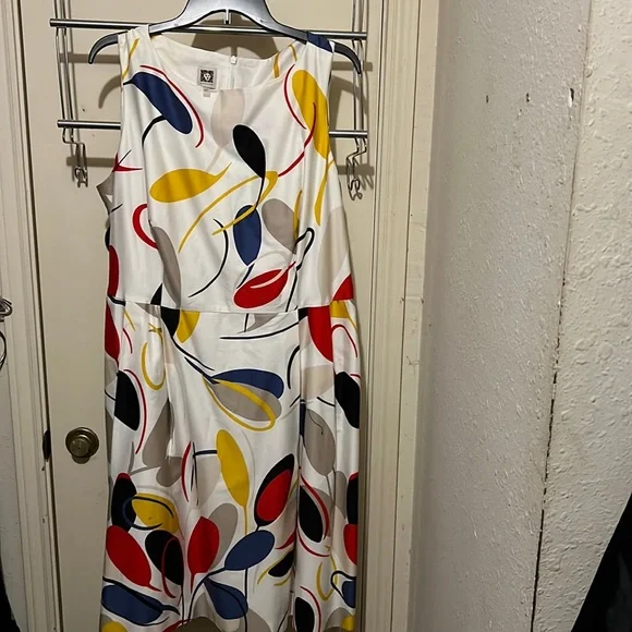 Anne Klein | Dresses | Anne Klein Dress Fit And Flare Dress Graphic  Multicolored | Poshmark